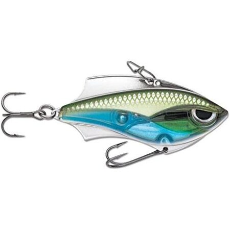 Rapala RapV Blade 5, 2 38 Oz, Vmc 6 And 8 Hooks, Metal Frame, Moss Back Shiner RVB05MBS